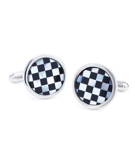 Brooks Brothers Round Checkerboard Classic Cuff Links