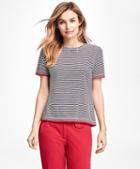 Brooks Brothers Picot-trimmed Striped Tee Shirt