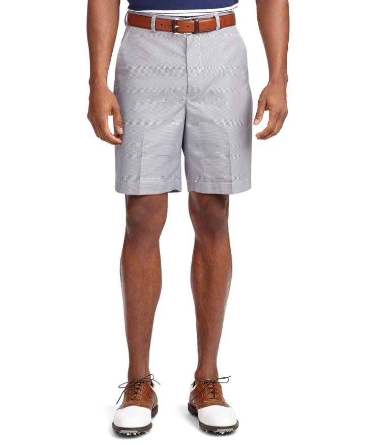 Brooks Brothers Men's St Andrews Links Plain-front Mini Gingham Golf Shorts