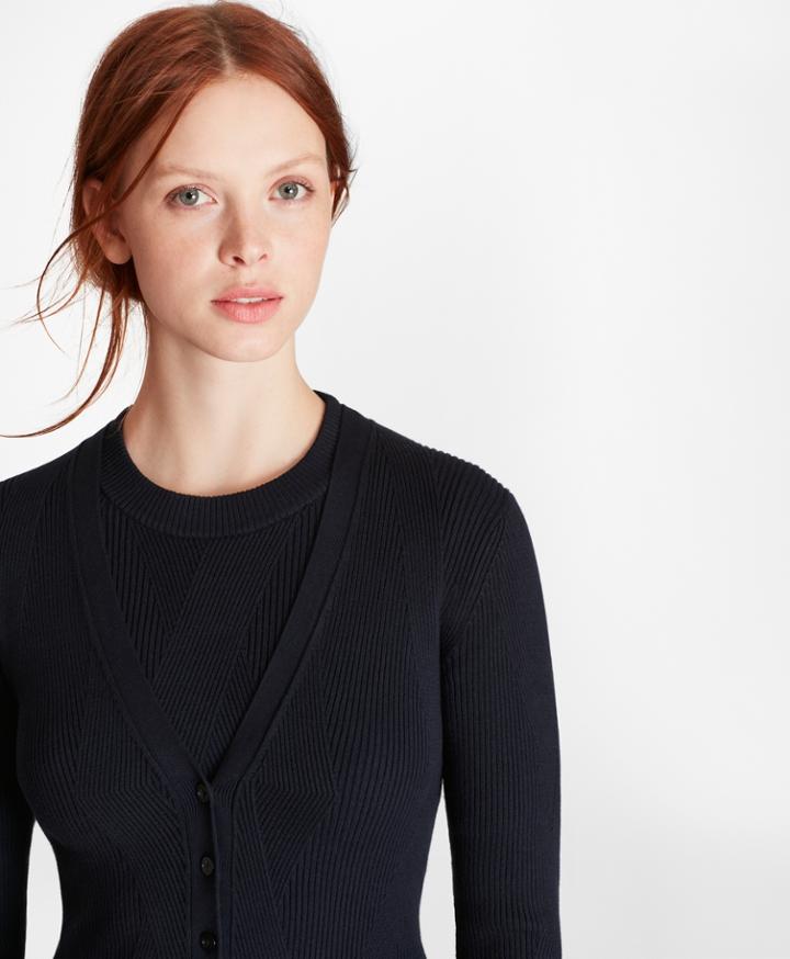 Brooks Brothers Women's Diamond-knit Supima Cotton Cardigan