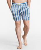 Brooks Brothers Men's Montauk 6 Stripe Print Swim Trunks