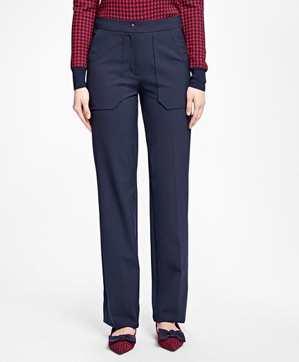 Brooks Brothers Wide-leg Wool-blend Pants