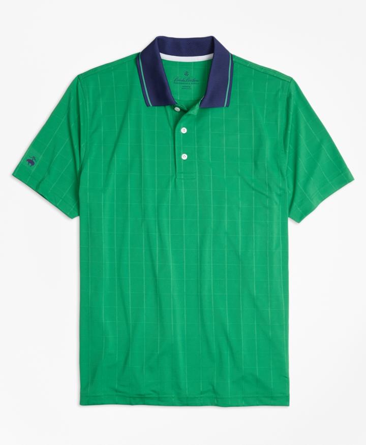 Brooks Brothers Men's Performance Series Windowpane Jacquard Polo Shirt