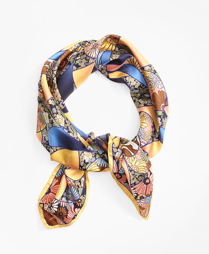 Brooks Brothers Kaleidoscope Floral-print Silk Square Scarf