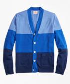 Brooks Brothers Striped Color-block Cotton Cardigan