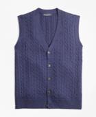 Brooks Brothers Men's Merino Wool Cable Button-front Vest
