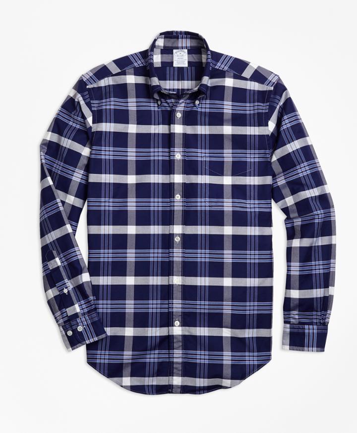 Brooks Brothers Men's Regent Fit Oxford Bb#10 Plaid Sport Shirt