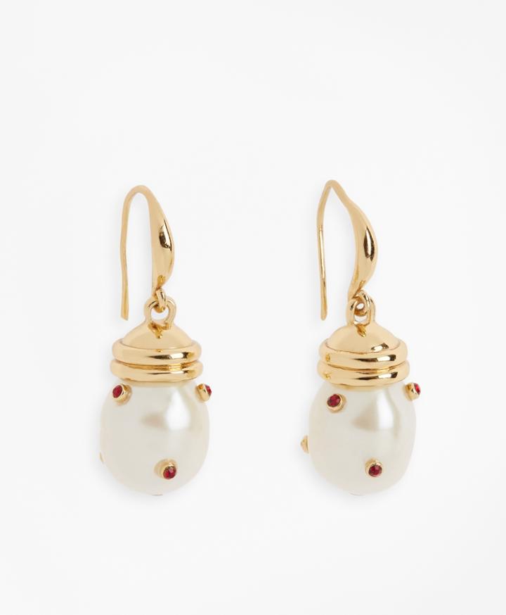 Brooks Brothers Women's Gem-studded Pearl Drop Earrings
