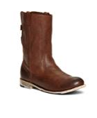 Brooks Brothers Women's Vintage Shoe Company Short Leather Buckle Boots