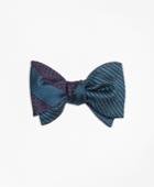 Brooks Brothers Men's Framed Textured Stripe With Horizontal Textured Reversible Bow Tie