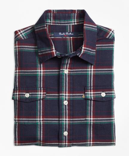 Brooks Brothers Holiday Plaid Flannel Sport Shirt