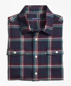 Brooks Brothers Holiday Plaid Flannel Sport Shirt