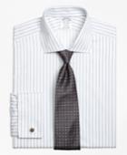 Brooks Brothers Men's Non-iron Slim Fit Sidewheeler Stripe French Cuff Dress Shirt