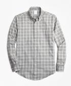 Brooks Brothers Regent Fit Small Windowpane Flannel Sport Shirt