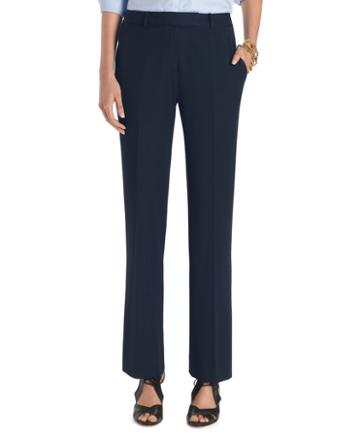 Brooks Brothers Petite Plain-front Caroline Fit Fluid Stretch Dress Trousers