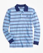 Brooks Brothers Long-sleeve Cotton Stripe Pique Polo Shirt