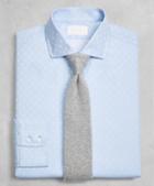 Brooks Brothers Golden Fleece Regent Fitted Dress Shirt, English Collar Blue Dotted Jacquard