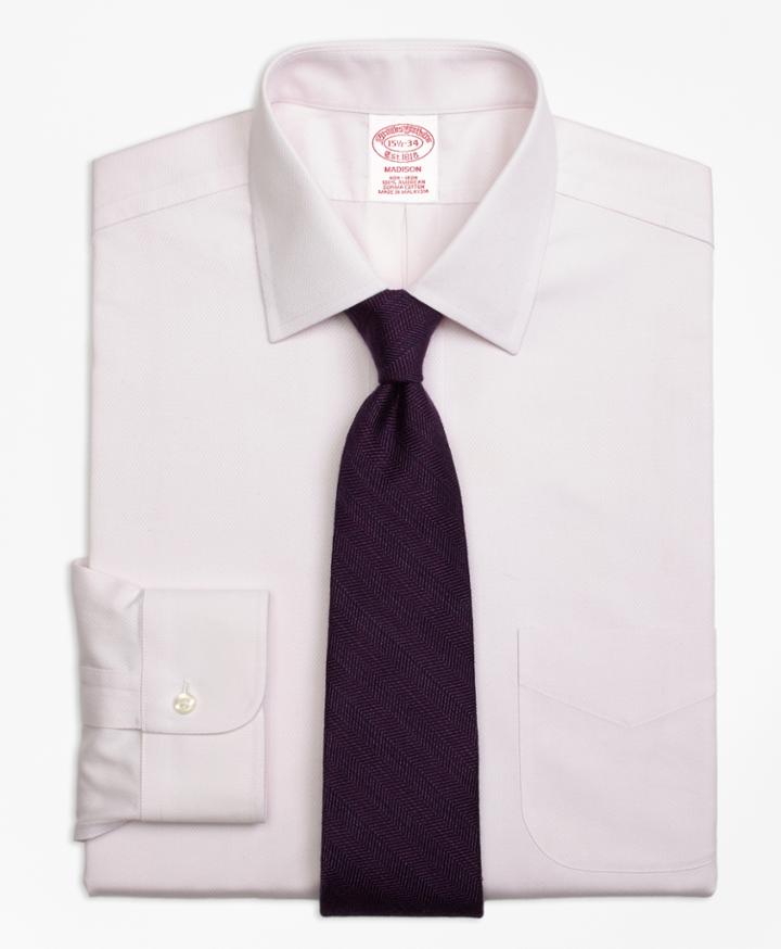 Brooks Brothers Men's Regular Fit Classic-fit Dress Shirt, Non-iron Diamond Dobby