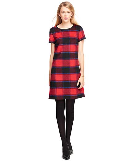 Brooks Brothers Wool Short-sleeve Buffalo Check Dress