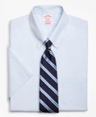 Brooks Brothers Regular Fit Classic-fit Dress Shirt, Non-iron Double Mini-windowpane Short-sleeve