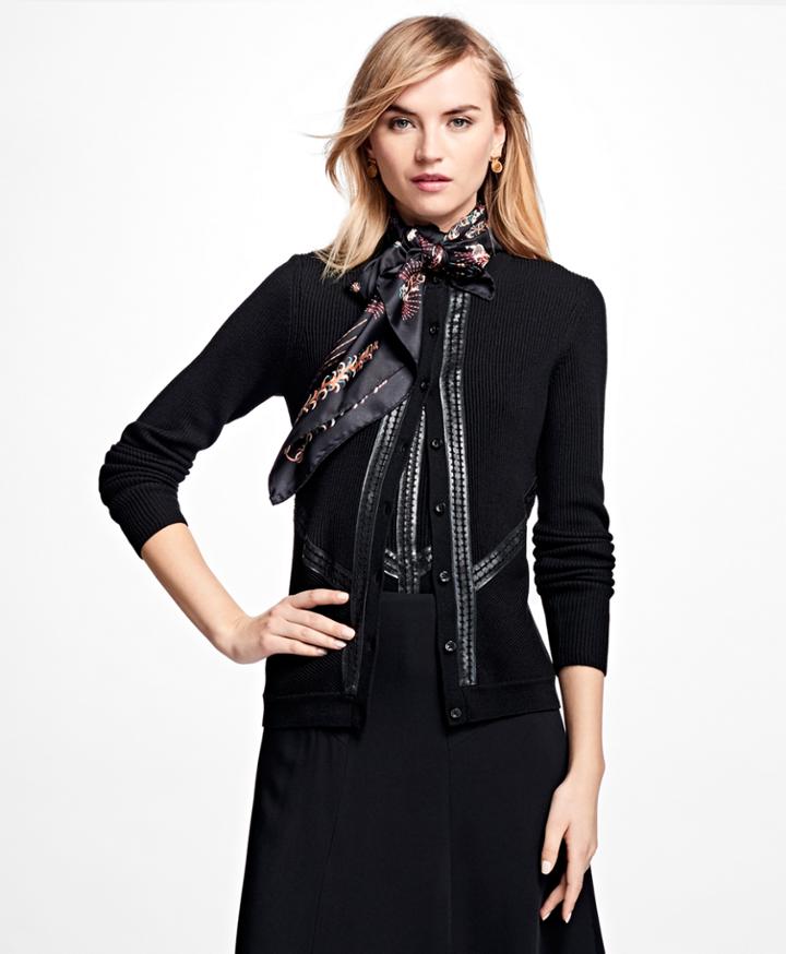 Brooks Brothers Women's Ribbed Merino Wool Cardigan