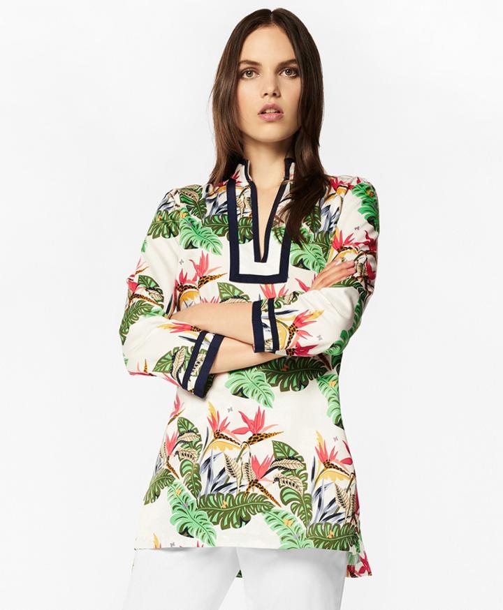 Brooks Brothers Women's Tropical-print Cotton Sateen Tunic