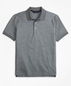 Brooks Brothers Men's Original Fit Cotton And Linen  Stripe Collar Polo Shirt