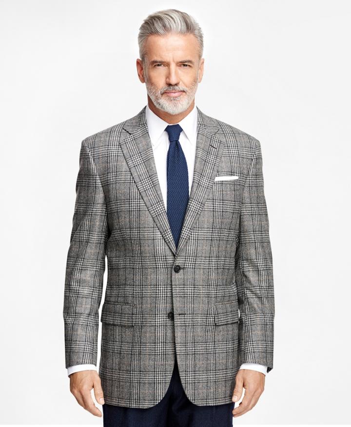 Brooks Brothers Men's Madison Fit Saxxon Wool Plaid With Deco Sport Coat