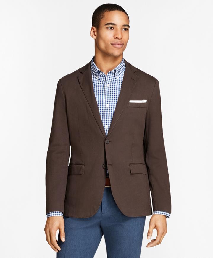 Brooks Brothers Men's Garment-dyed Stretch Cotton Dobby Sport Coat