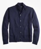 Brooks Brothers Textured Button-front Mockneck Cardigan