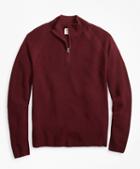 Brooks Brothers Half-zip Merino Wool Ribbed Sweater