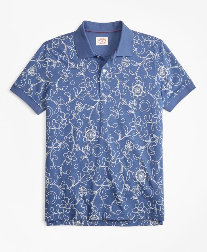 Brooks Brothers Men's Botanical-print Cotton Jersey Polo Shirt