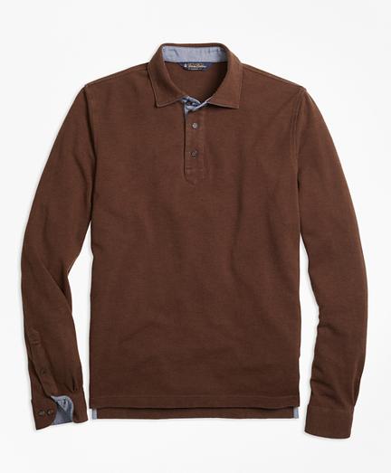 Brooks Brothers Slim Fit  Vintage Wash Long-sleeve Polo Shirt