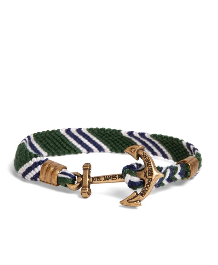 Brooks Brothers Men's Kiel James Patrick Green Hitch Knot Braided Bracelet