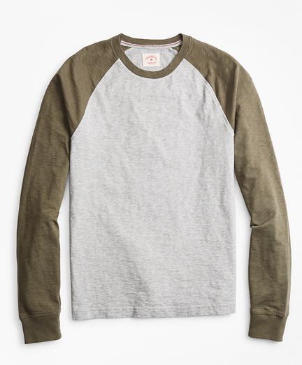 Brooks Brothers Slub Cotton Jersey Baseball T-shirt