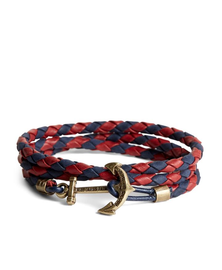 Brooks Brothers Men's Kiel James Patrick Leather Wrap Bracelet