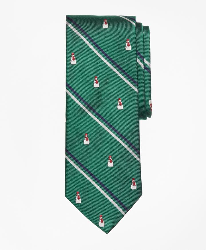 Brooks Brothers Men's Snowman Stripe Tie