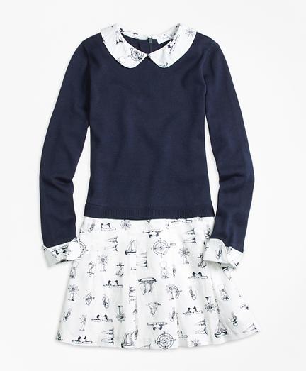 Brooks Brothers Mixed Media Supima Sweater Dress