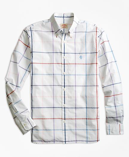 Brooks Brothers Windowpane Cotton Poplin Sport Shirt
