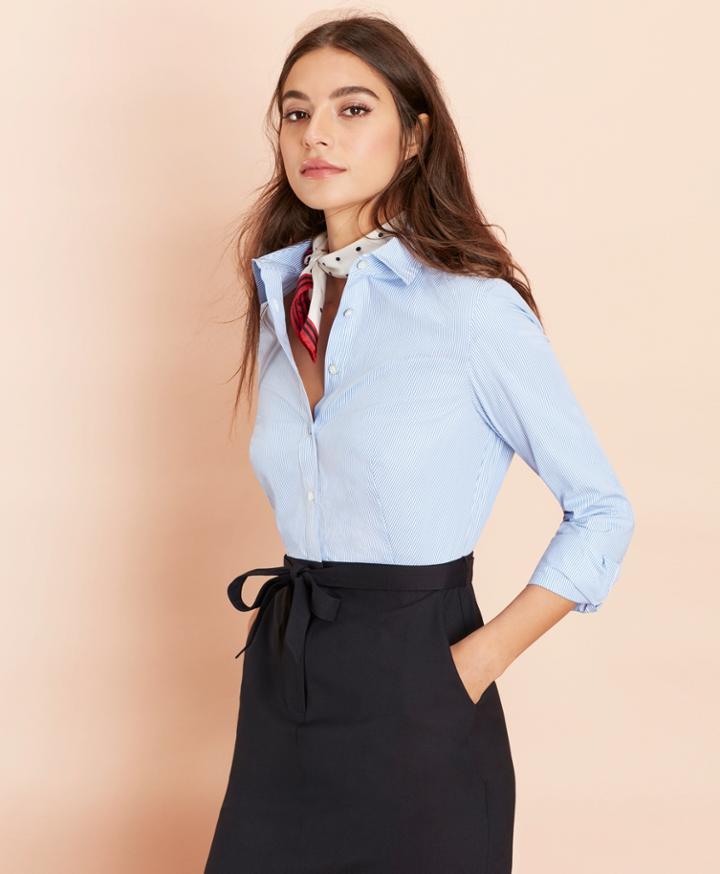 Brooks Brothers Women's Mixed-media Shirt Dress