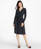 Brooks Brothers Scroll-print Crepe Jersey Faux-wrap Dress
