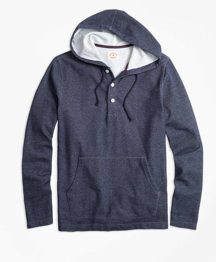 Brooks Brothers Men's Jacquard Henley Hoodie