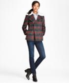 Brooks Brothers Women's Wool-blend Plaid Double-breasted Coat