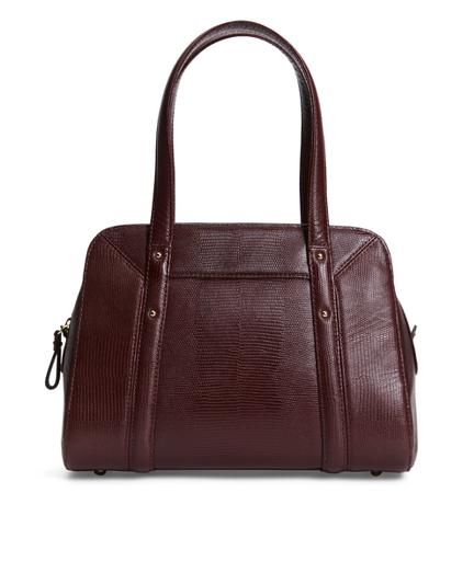 Brooks Brothers Lizard Embossed Leather Medium Flap Satchel