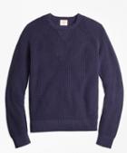 Brooks Brothers Ribbed Raglan Crewneck Sweater