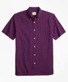 Brooks Brothers Plaid Cotton Seersucker Short Sleeve-sport Shirt