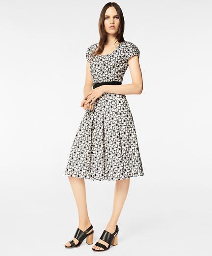 Brooks Brothers Floral Eyelet Cotton Pleated Dress