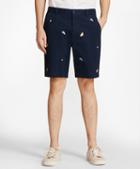 Brooks Brothers Embroidered Oyster Cotton Twill Shorts