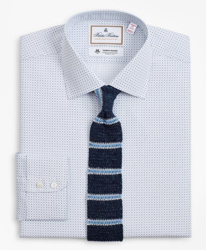 Brooks Brothers Men's Luxury Collection Regular Fit Classic-fit Dress Shirt, Franklin Spread Collar Geo Print