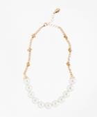 Brooks Brothers Women's Glass Pearl And Knotted Chain Necklace